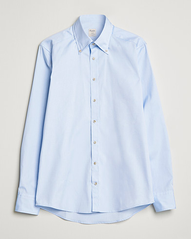 Men | Shirts | Stenströms | Slimline Button Down Pinpoint Oxford Shirt Light Blue