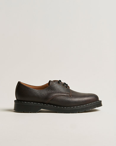 Men | Derby Shoes | Solovair | 3 Eye Gibson Shoe Dark Brown Grain