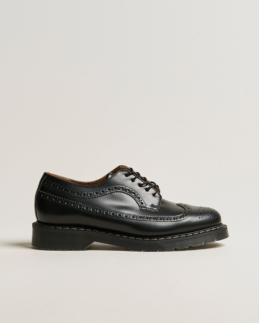 Solovair American Brogue Shoe Black Shine – Black
