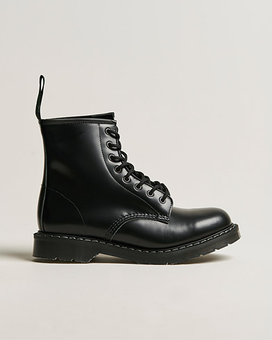 Men | Black boots | Solovair | 8 Eye Derby Boot Black Shine