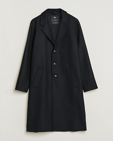 Men | Coats | Gloverall | Chesterfield Wool/Cashmere Raglan Coat Black