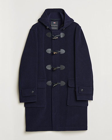 Men | Winter jackets | Gloverall | Edmund Herringbone Wool Duffle Navy