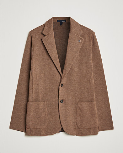 Men | Knitted Blazers | Lardini | Knitted Wool Blazer Light Brown