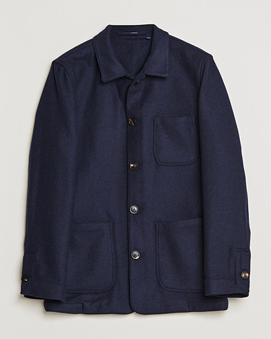 Men |  | Lardini | Wool/Cashmere Shirt Jacket Navy