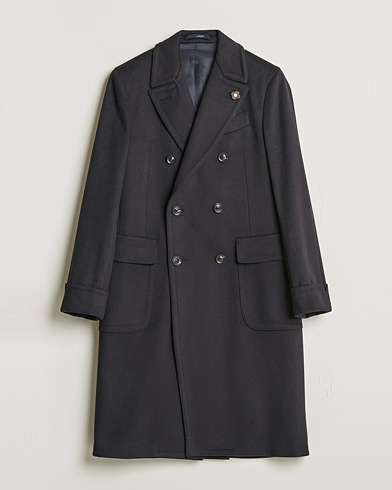 Men | Formal jackets | Lardini | Ulster Double Breasted Wool Coat Navy