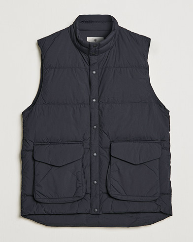 Men | Japanese Department | Snow Peak | Recycled Nylon Ripstop Down Vest Black