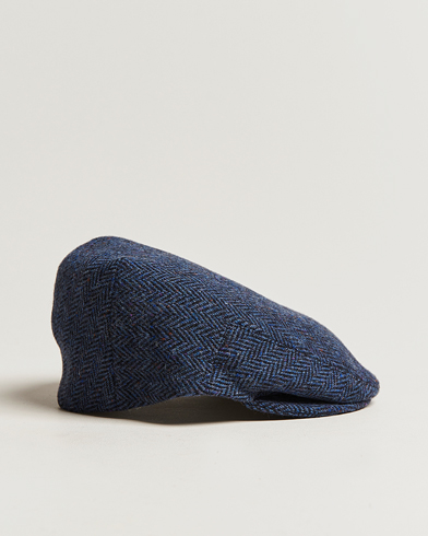 Men | Hats & Caps | Lock & Co Hatters | Glen Herringbone Wool Cap Blue