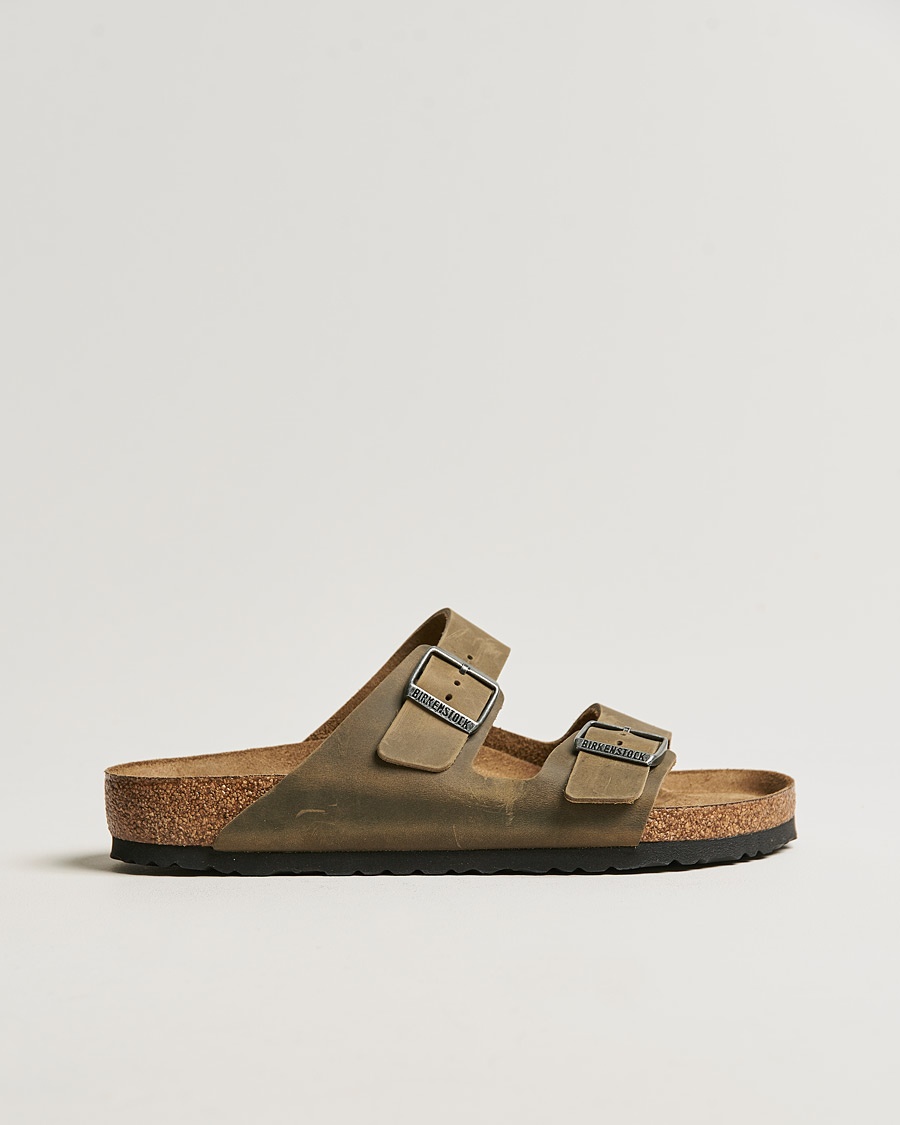 BIRKENSTOCK Arizona Soft Footbed Faded Khaki Oiled Leather – Green
