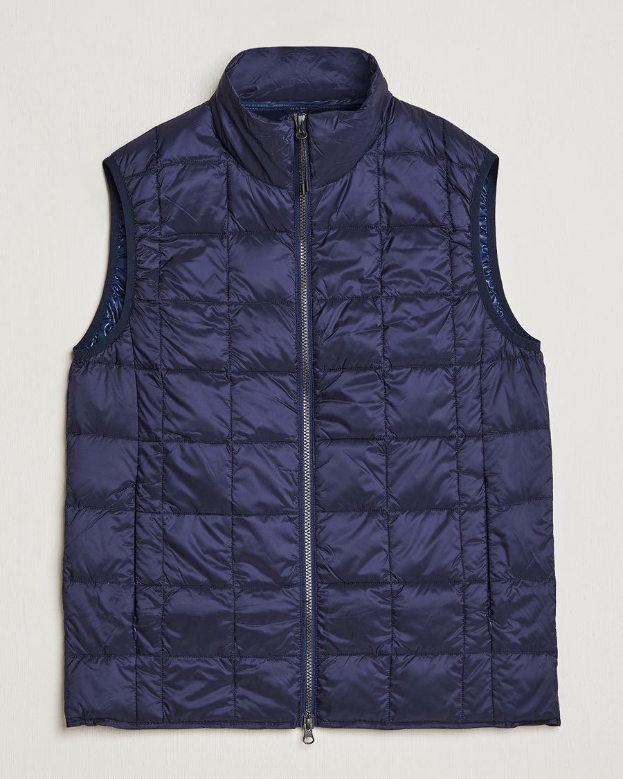 ☆cocoa☆【 TAION 】LONG DOWN GILET TAION V-Neck Lightweight Down Vest Dark Choco at CareOfCarl.com
