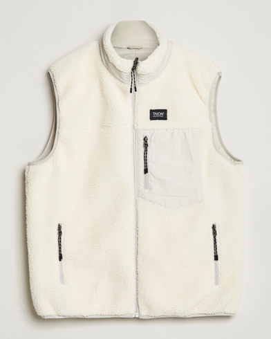 Men | TAION | TAION | Reversible Fleece Vest Ice Grey/Ivory