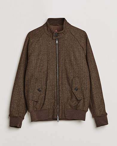 Men | Spring Jackets | Baracuta | G9 Herringbone Wool Jacket Brown