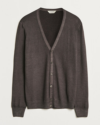 Men | Sweaters & Knitwear | Gran Sasso | Vintage Merino Fashion Fit Cardigan Brown