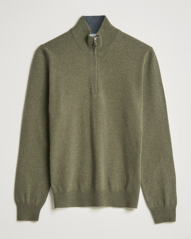 Men | Sweaters & Knitwear | Gran Sasso | Wool/Cashmere Half Zip Green