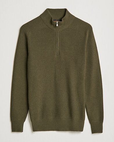 Men | Sweaters & Knitwear | Gran Sasso | Rainwool Half Zip Olive