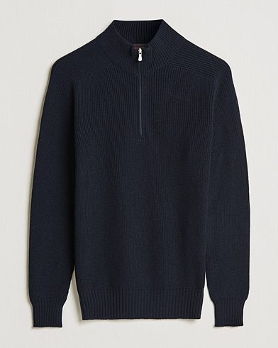 Men | Sweaters & Knitwear | Gran Sasso | Rainwool Half Zip Navy