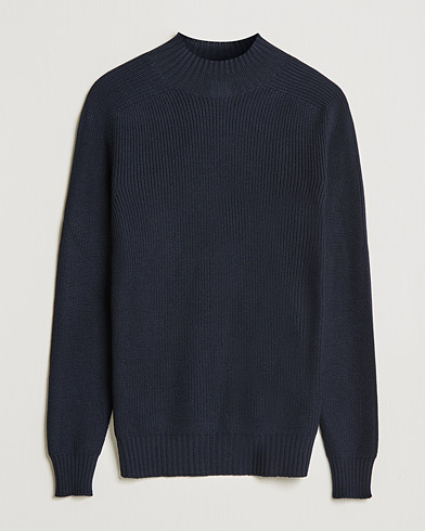 Men | Sweaters & Knitwear | Gran Sasso | Rainwool Mock Neck Navy