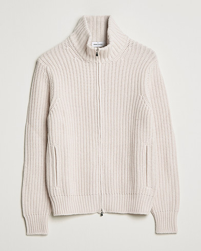 Men | Sweaters & Knitwear | Gran Sasso | Heavy Wool/Cashmere Full Zip Beige