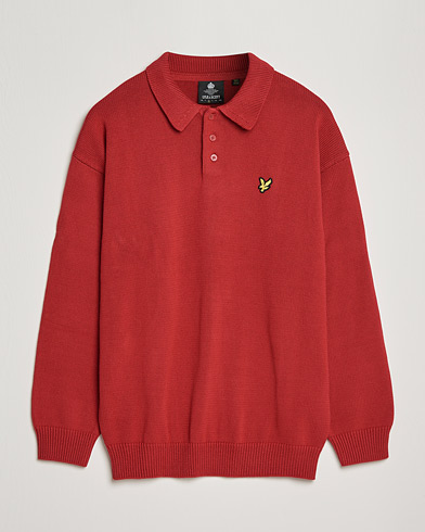 Men | Knitted Polo Shirts | Lyle & Scott | Blousson Knitted Polo Tunnel Red