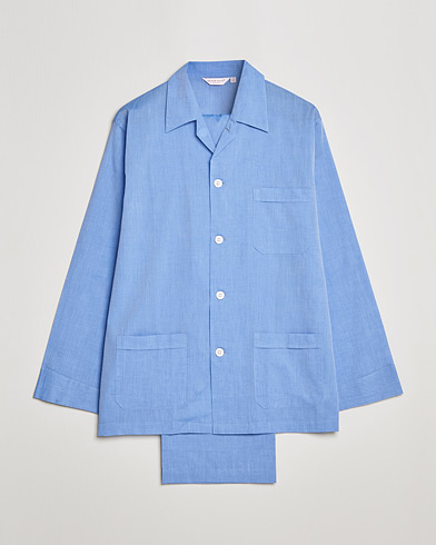 Men | Loungewear | Derek Rose | Cotton Pyjama Set Blue