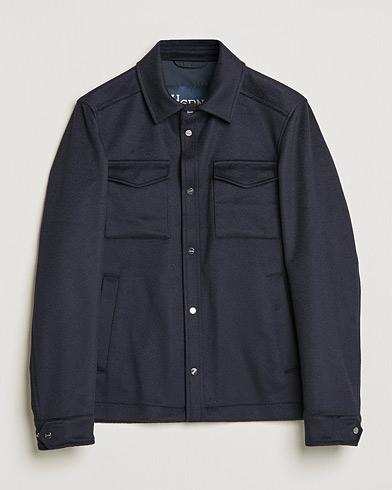 Men | Shirt Jackets | Herno | Cashmere Overshirt Navy