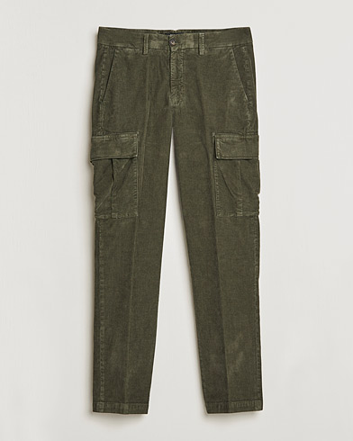 Men | Chinos | Briglia 1949 | Easy Fit Cargo Corduroy Trousers Military Green