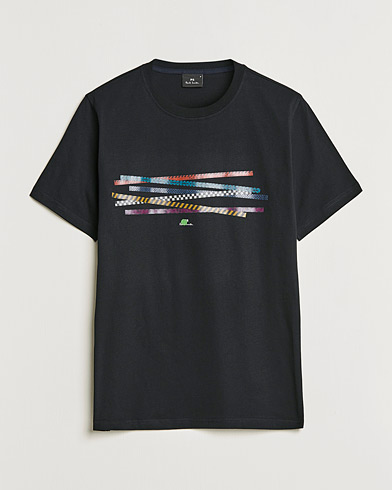 Men |  | PS Paul Smith | Tapes Cotton T-Shirt Black
