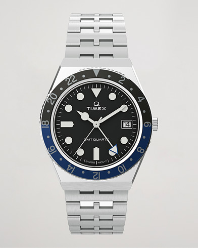 Men | Watches | Timex | Q Diver GMT 38mm Black/Blue