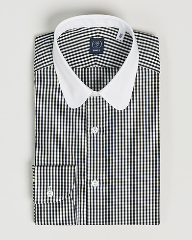 Men | Business Shirts | Beams F | Round Collar Dress Shirt White/Black