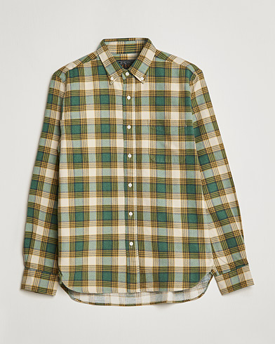 Men | Casual | BEAMS PLUS | Flannel Button Down Shirt Green Check