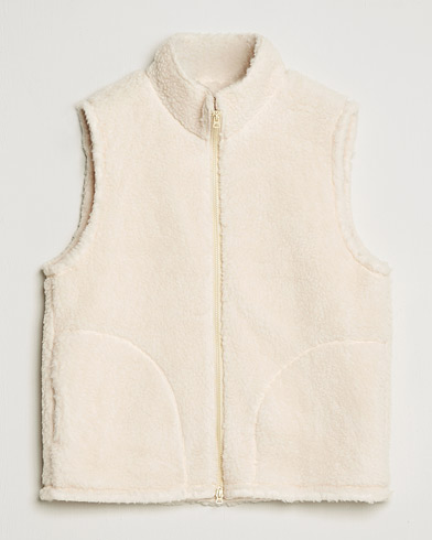 Men | Autumn Jackets | BEAMS PLUS | Boa Fleece Vest Off White