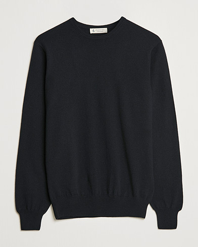 Men | Cashmere sweaters | Piacenza Cashmere | Cashmere Crew Neck Sweater Black