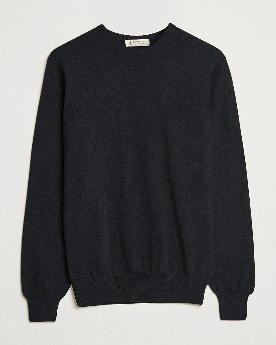 Piacenza Cashmere Cashmere Crew Neck Sweater Black – Black