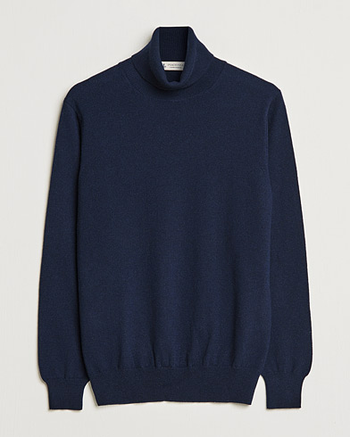 Men | Cashmere sweaters | Piacenza Cashmere | Cashmere Rollneck Sweater Navy