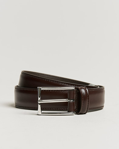 Men | Leather Belts | Anderson's | Leather Suit Belt 3 cm Dark Brown