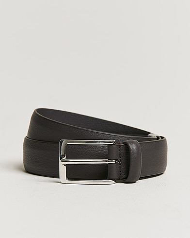 Men | Belts | Anderson's | Double Nappa Calf 3 cm Belt Dark Brown