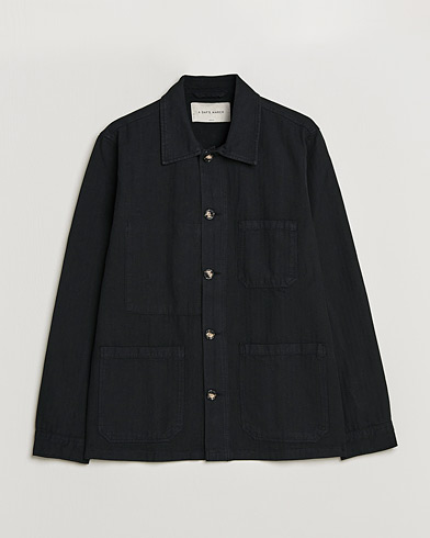 Men | Shirt Jackets | A Day's March | Original Herringbone Overshirt Regular Fit Black