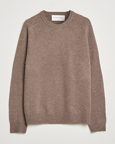 Men | Contemporary Creators | A Day's March | Brodick Lambswool Sweater Taupe Melange