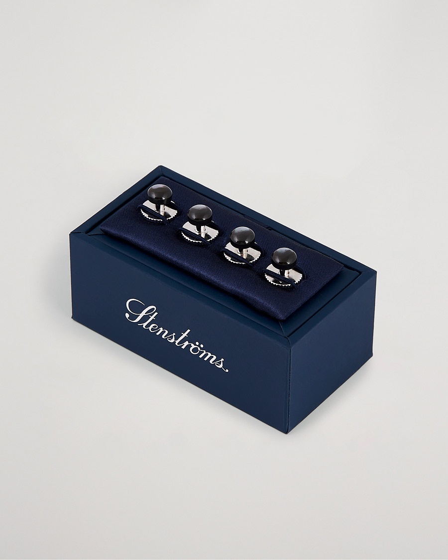 Stenströms Shirt Studs Black – Grey