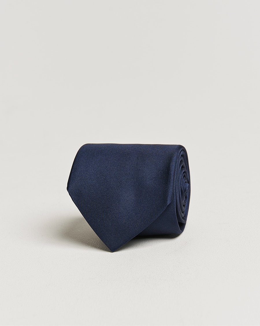 Stenströms Silk Tie Plain Navy – Blue