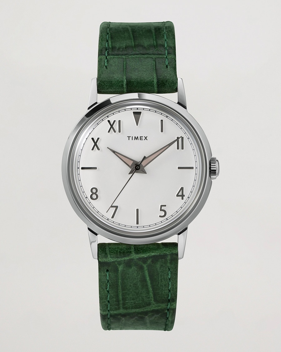 Timex Marlin Hand-Wound 34mm White Dial – Green