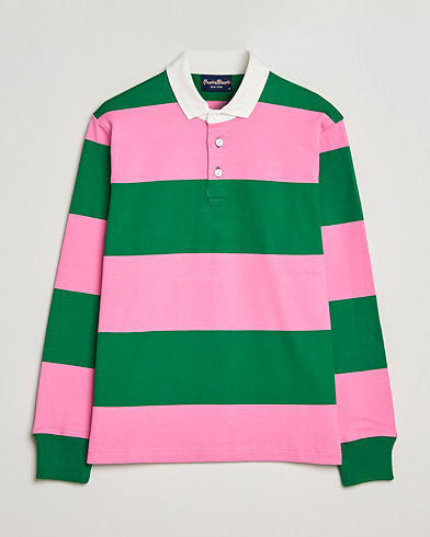 Men | Rugby Shirts | Rowing Blazers | Block Stripe Rugby Pink/Green