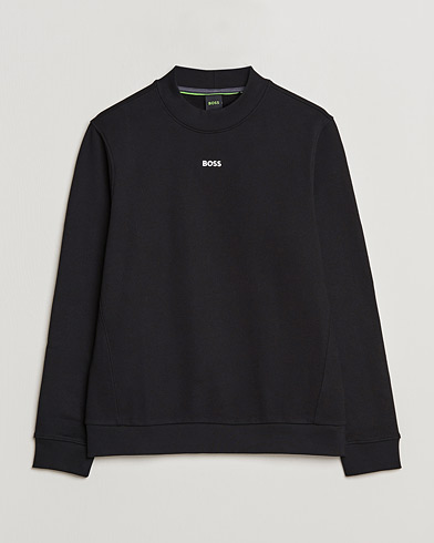 Men | Sweaters & Knitwear | BOSS Athleisure | Salbock Center Logo Sweatshirt Black