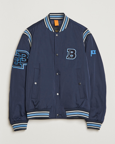 Men | Boss Coats & Jackets | BOSS ORANGE | Oronzo Varsity Bomber Jacket Dark Blue