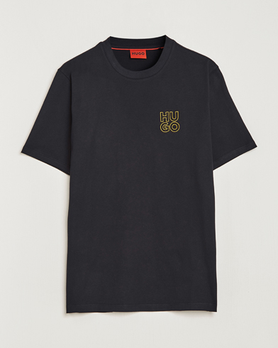 Men | T-Shirts | HUGO | Daiman Logo Crew Neck T-Shirt Black
