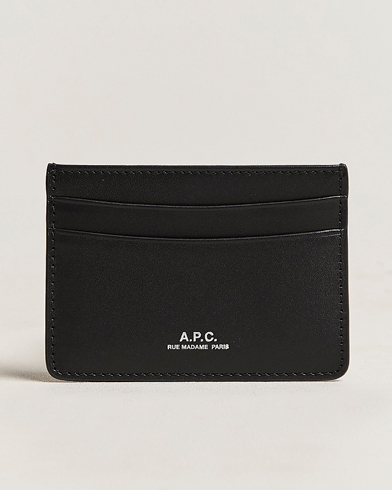 Men | A.P.C. | A.P.C. | Calf Leather Card Holder Black