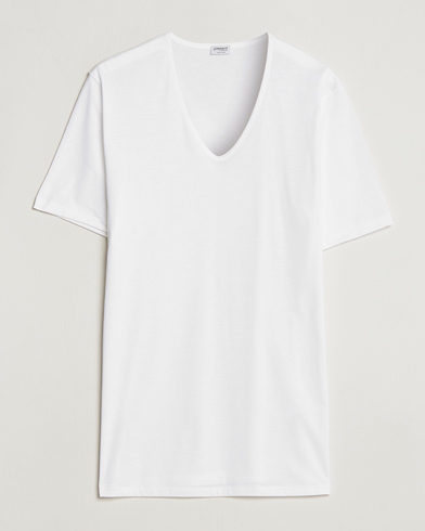 Men | Zimmerli of Switzerland | Zimmerli of Switzerland | Sea Island Cotton V-Neck T-Shirt White