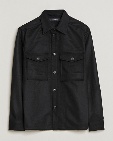 Men |  | J.Lindeberg | Silas Regular Wool Mix Overshirt Black