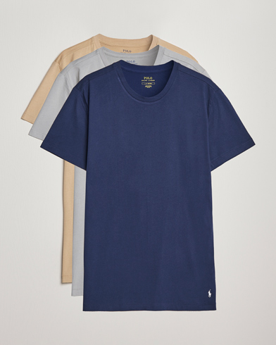 Men |  | Polo Ralph Lauren | 3-Pack Crew Neck T-Shirt Grey/Navy/Sand Dune