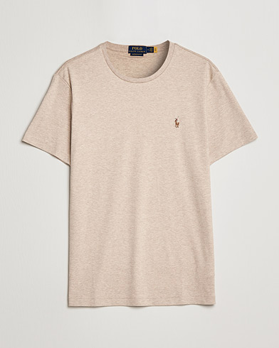 Men | Short Sleeve T-shirts | Polo Ralph Lauren | Luxury Pima Cotton Crew Neck T-Shirt Sand Heather