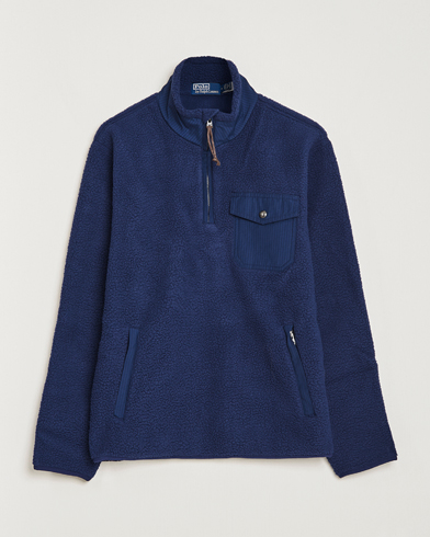 Men | Fleece Sweaters | Polo Ralph Lauren | Curly Sherpa Half Zip Newport Navy